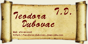 Teodora Dubovac vizit kartica